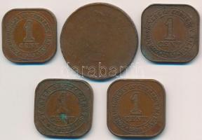 Vegyes: Straits Settlements 188? 1c Br "Viktória" + 1920. 1c Br + Malaya / Brit gyarmat 19...
