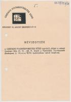 1944 Gestapo Fogházviseltek köre fejléces papírja, lyukasztva, 20x14cm