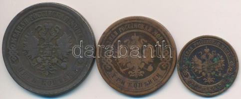Orosz Birodalom 1869. 5k Cu + 1906. 3k Cu + 1912. 1k Cu T:2-,3
Russian Empire 1869. 5 Kopeks Cu + 1...