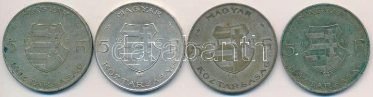 1947. 5Ft Ag "Kossuth" (4x) T:2,2-,3 patina