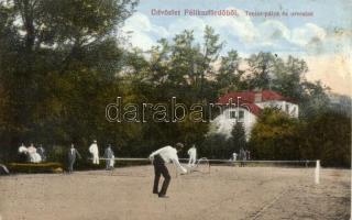 Félixfürdő, Teniszpálya és orvoslak; kiadja Engel József 1917 / tennis court, medical apartment