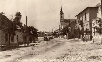 1930 Balatonfüred, Kossuth utca, Fő tér, automobil, photo (b)