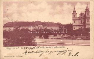 Nagyvárad, Oradea; Püspöki palota és székesegyház. Kiadja Sonnenfeld Adolf / episcopal palace, cathedral