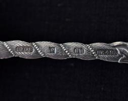 Díszes ezüst (Ag.) kanál, jelzett, h: 15 cm, nettó 25,4 g