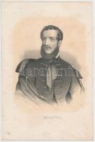 Jelzés nélkül: Kossuth Lajos (1802-1894) magyar államférfi, litho, papír, kissé foltos, 17x12cm
