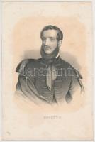 Jelzés nélkül:  Kossuth Lajos (1802-1894) magyar államférfi,  litho, papír, kissé foltos, 17x12cm