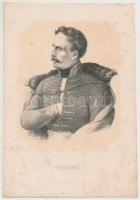 Jelzés nélkül: Aulich Lajos (1793-1849) honvéd vezérőrnagy, az 1848-49-es forradalom és szabadságharc harmadik hadügyminisztere, litho, papír, kissé foltos, 17x12cm