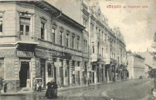 Szeged, Kelemen utca, Kertész Gyula Fűszer és Csemege kereskedése, Feith Ignác üzlete, Deutsch Sándor üzlete (EK)