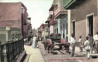 San Juan, Calle de la Luna / Moon street, folklore, Consulat de France stamp on the backside (EK)
