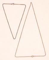 3 db ezüst (Ag.) nyaklánc, az egyik fém kapoccsal, különböző méretben, összesen bruttó 11,8 g