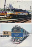 39 db MODERN használatlan vonat motívumlap, sok magyar vonattal, egy leporelloval / 39 unused modern...