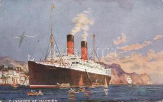 RMS Laconia Cunarder at Madeira   (Rb)