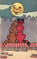 Red and brown cats, M. Munk No. 614, s: H.A.W. (EK)