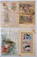 96 db RÉGI motívumlap albumban; Colombo, Sager, Döcker, Solomko és Feiertag művészlapok, sok litho, színészek, humor, gyerek / 96 old motive cards in album, Colombo, Sager, Döcker, Solomko és Feiertag art postcards, may lithos, humour, children