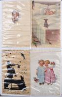 96 db RÉGI motívumlap albumban; Colombo, Sager, Döcker, Solomko és Feiertag művészlapok, sok litho, ...