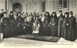 1920 Pope Benedict XV, Patriarch Dimitri I, Greek Orthodox priests meeting in Rome