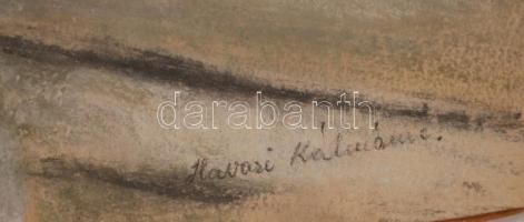 Havasi Kálmánné (?-?): Virág az ablaknál. Pasztell, papír, jelzett, 42×30 cm