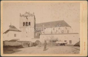 cca 1900 A késmárki vár, keményhátú fotó Kiss István műhelyéből, 11×17 cm /  cca 1900 The castle of Kežmarok, from the studio of István Kiss, 11×17 cm