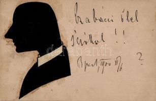 7 db RÉGI motívumlap, sziluett művész lapok / 7 old motive cards, silhouette art postcards