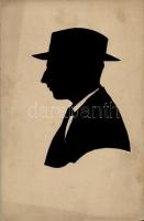 7 db RÉGI motívumlap, sziluett művész lapok / 7 old motive cards, silhouette art postcards