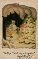 Boldog Karácsonyi ünnepeket! / Christmas, fairy, christmas tree, August Rökl No. 1416, litho, s: Pauli Ebner