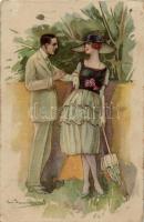 Italian art postcard, couple, Anna & Gasparini 609-4. s: Bompard (EK)