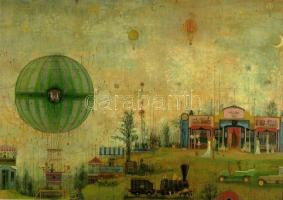 4 db MODERN Gross Arnold művészlap, két képeslap és két meghívó / 4 modern Gross Arnold art cards, t...