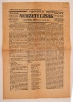 1848. mart. 16. Nemzeti Ujság, A Magyar Hírlap 73. számának melléklete, benne 12 pont, és Nemzeti Dal. Kissé viseltes állapotban, pp.:4, 42x28cm