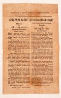 1895 Kiáltvány a horváth hadsereg lefegyverzéséről, Melléklet: Gracza György Szabadságharcz történetéhez, magyar ill., német nyelven, 40x25cm