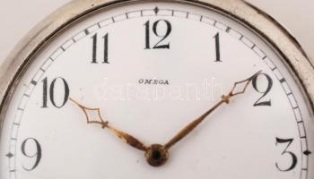 cca 1910 Szeged Braunswetter János órás, Omega márkájú jelzett ezüst zsebóra számlapon apró berepedé...