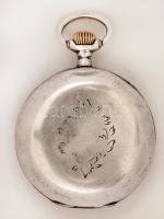 cca 1910 Szeged Braunswetter János órás, Omega márkájú jelzett ezüst zsebóra számlapon apró berepedé...