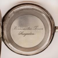 cca 1910 Szeged Braunswetter János órás, Omega márkájú jelzett ezüst zsebóra számlapon apró berepedé...