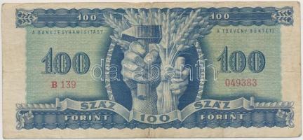 1946. 100Ft T:III kis szennyeződés
Hungary 1946. 100 Forint C:F small dirt
Adamo F26