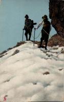 Mountain climbers, Raphael Tuck & Sons Asphalt Serie Hochtouristen No. 873. Bilder aus den Dolomiten (EK)