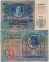 1914. 2K "C" sorszámjel + 1916. 1K + 1917. 2K (2x), egyik zöld "Deutschösterreich&quo...