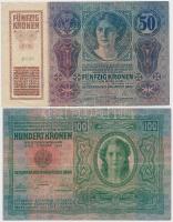 1914. 2K "C" sorszámjel + 1916. 1K + 1917. 2K (2x), egyik zöld "Deutschösterreich&quo...