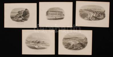 cca 1860-1880 Llandudno városa (Wales), 10 db látképes, ill. 1 db néprajzi litográfia, Thomas Cather...