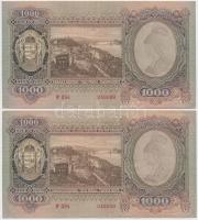 51db-os tartalmas korona, pengő, forint bankjegy tétel jobb darabokkal, közte 1920. 1000K "Orel...