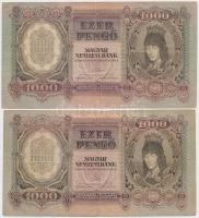 51db-os tartalmas korona, pengő, forint bankjegy tétel jobb darabokkal, közte 1920. 1000K "Orel...