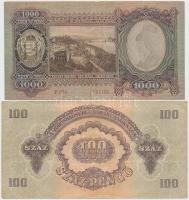 51db-os tartalmas korona, pengő, forint bankjegy tétel jobb darabokkal, közte 1920. 1000K "Orel...