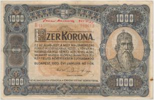 51db-os tartalmas korona, pengő, forint bankjegy tétel jobb darabokkal, közte 1920. 1000K "Orel...
