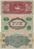 51db-os tartalmas korona, pengő, forint bankjegy tétel jobb darabokkal, közte 1920. 1000K "Orel...