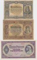 51db-os tartalmas korona, pengő, forint bankjegy tétel jobb darabokkal, közte 1920. 1000K "Orel...