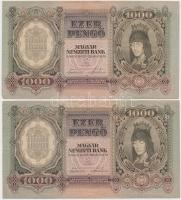 51db-os tartalmas korona, pengő, forint bankjegy tétel jobb darabokkal, közte 1920. 1000K "Orel...