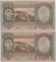 51db-os tartalmas korona, pengő, forint bankjegy tétel jobb darabokkal, közte 1920. 1000K "Orel...