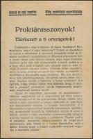 1919 Proletárasszonyok! Elérkezett a ti országotok! röplap, 23x15cm