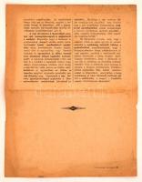 cca 1919 Munkásegészség a tanácsállamban! Világ proletárjai egyesüljetek! röplap, 27x21cm