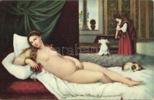 Ruhende Venus / Erotic art postcard, Stengel & Co. No. 29834., s: Tiziano Vecelli