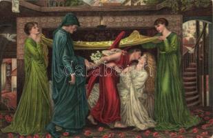 &#039;Dante&#039;s Dream&#039; / Art postcard, Stengel &amp; Co. No. 29081., s: Dante Gabriel Rosetti (worn edges)