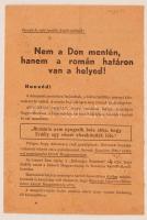 cca 1942 Nem a Don mentén, hanem a román határon van a helyed,  háborús röplap, 20x13cm